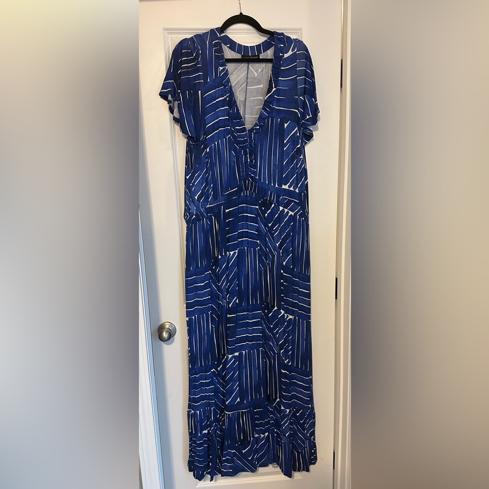 Lane Bryant Striped Blue and White Maxi Dress - Picture 3 of 4
